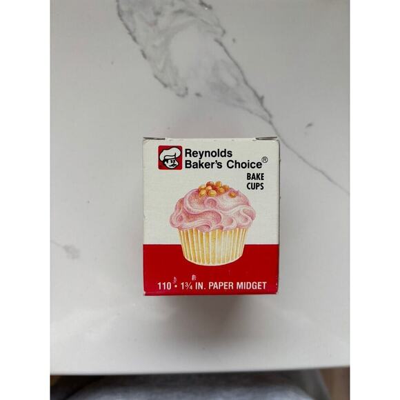Bakers Choice Paper Midget Pink Paper 110 Bake Cups 1 3/4 IN Vintage 85% Full - Picture 2 of 6